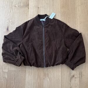 Petal and Pup Bomber jacket Faux Suede Goldie Size S Brown